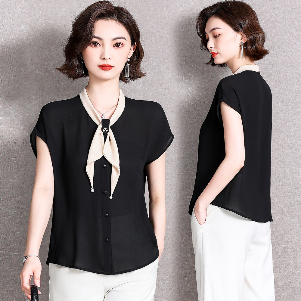 2025年新款宽松遮肚子雪纺衫女上衣设计感小众衬衣夏季法式小衫