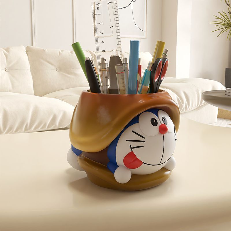 儿童男孩女孩摆件创意可爱哆啦A梦笔筒收纳盒大容量办公桌面学生