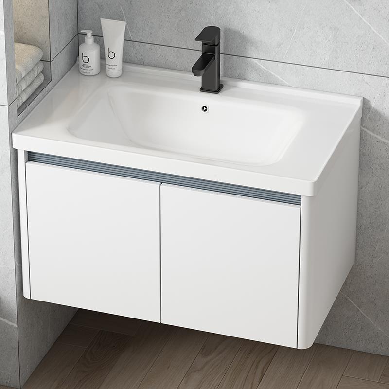 挂墙式洗脸盆柜组合浴室柜阳台陶瓷一体盆洗手盆简约化妆室洗漱台