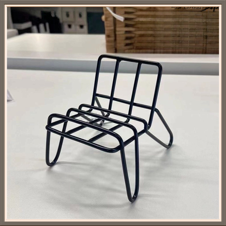 新款手机支架黑色ZJ21现代简约可横放竖放椅子形状支架铁艺【咪旺】