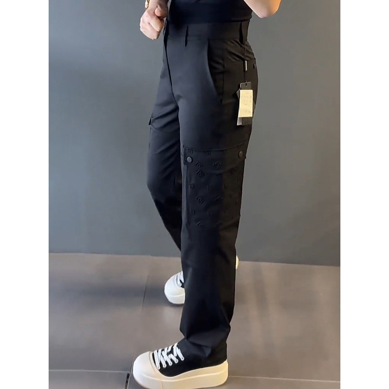 秋冬黑色工装裤大码男士裤子新款2025年直筒微修身直筒天丝休闲裤