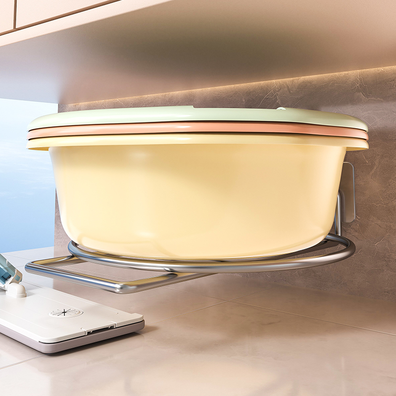 优勤卫生间脸盆收纳架浴室柜下免打孔挂盆神器挂钩洗脸盆置物架子