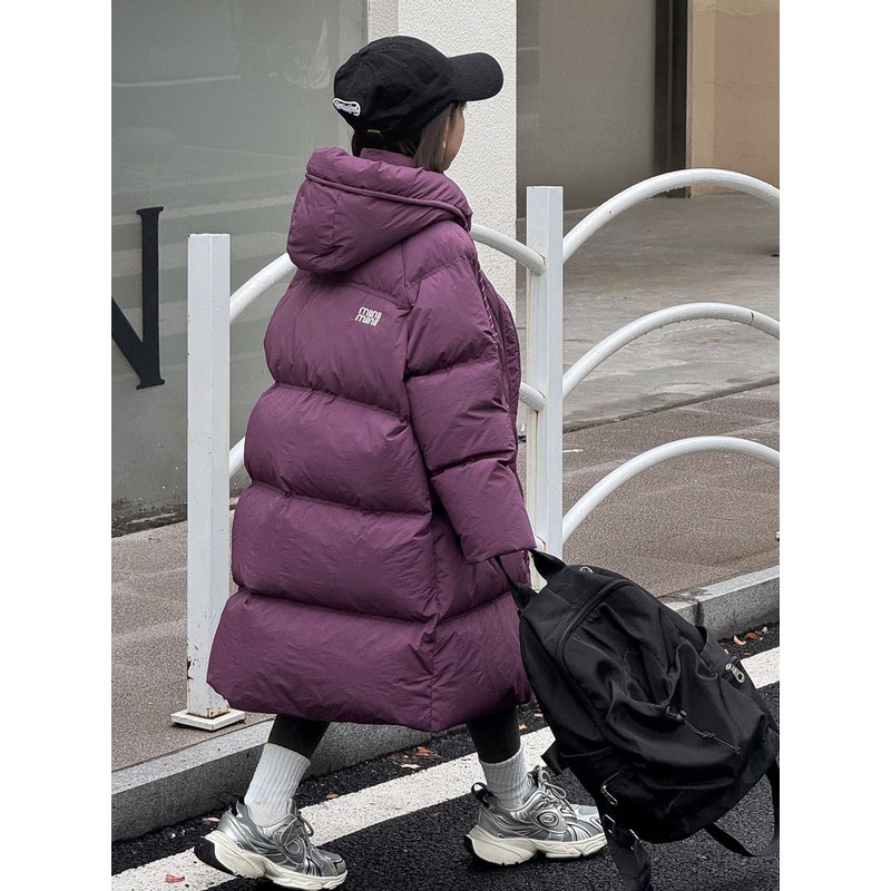 巴拉开门儿童长款羽绒服韩版新款女童中大童加厚连帽白鸭