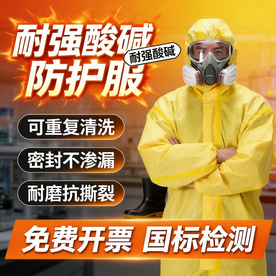 防化服耐酸碱 硫酸化学防护服危化品轻型生化 实验工作服腐蚀防酸