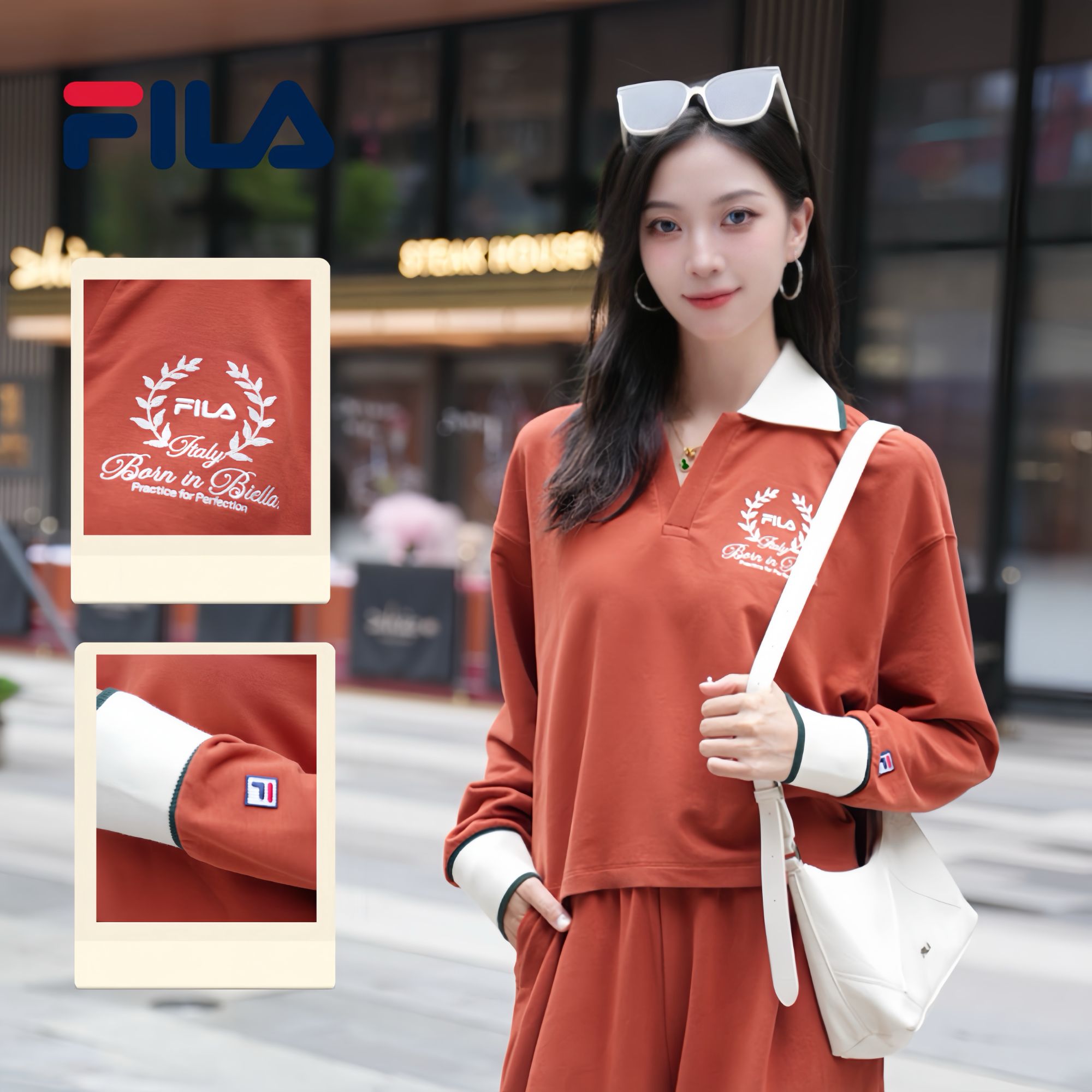 【琥珀流光色】斐乐秋季新款女户外运动时尚套头卫衣A11W533209F