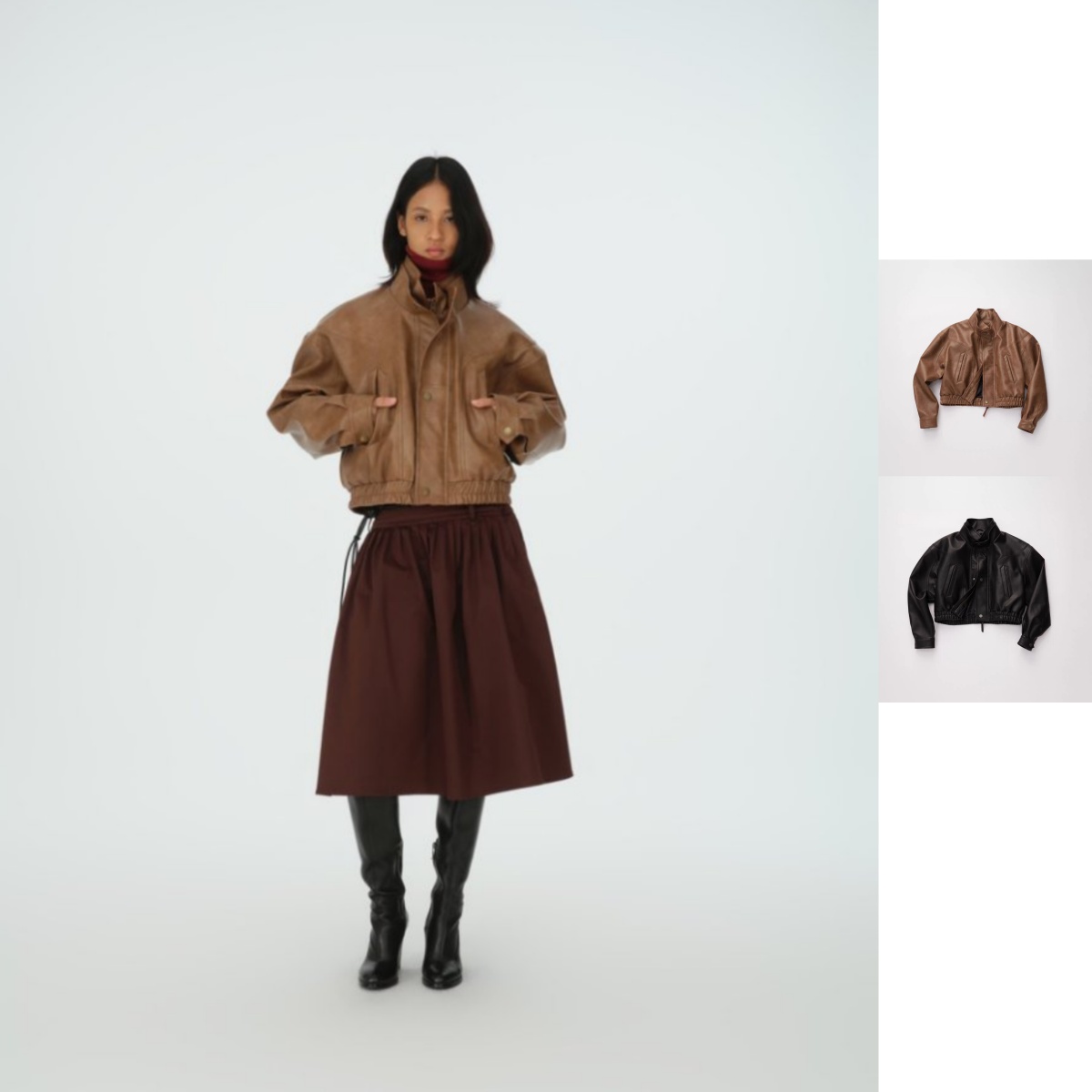 REFOUND TEN 设计师品牌  25秋冬新品短款休闲PU外套百搭时尚