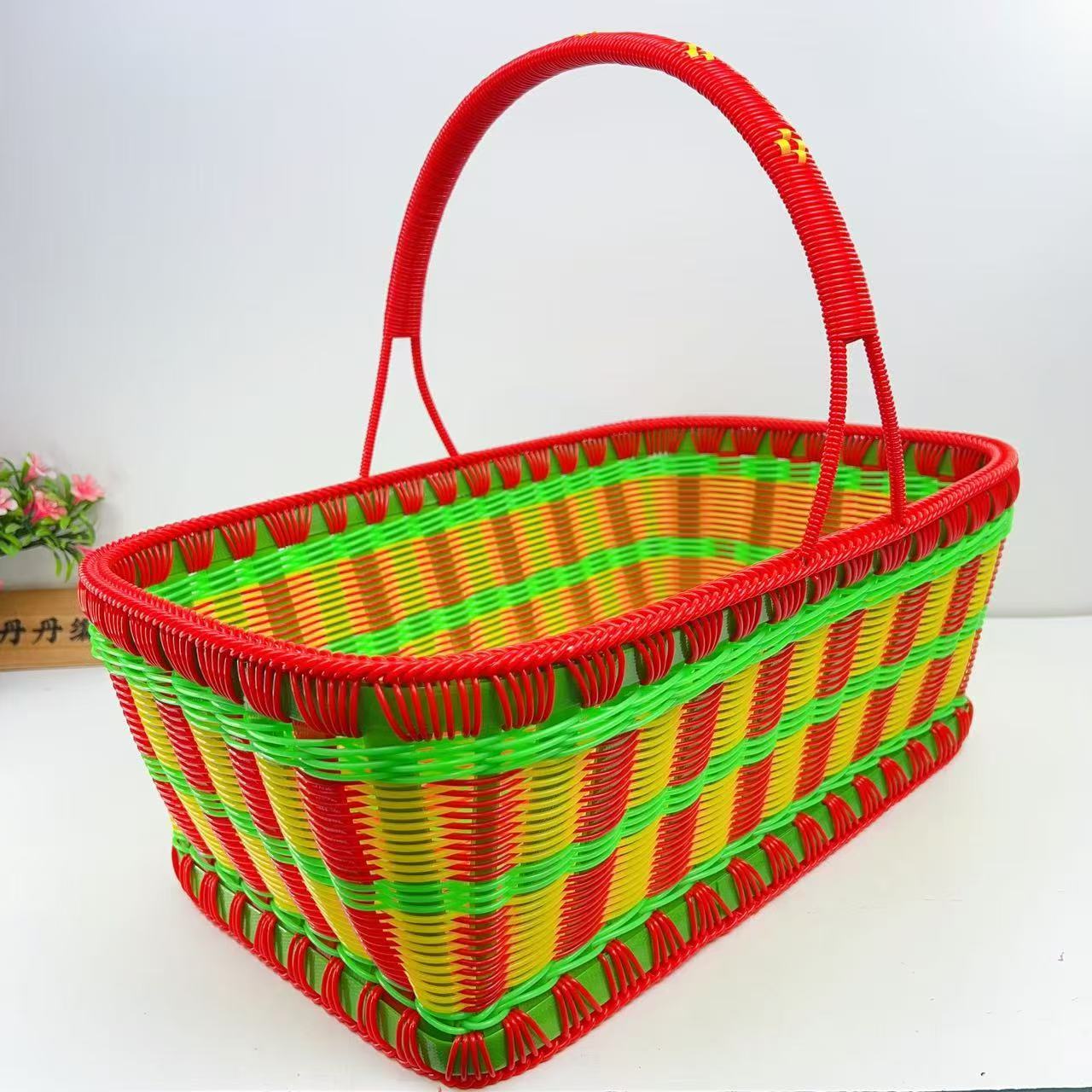 【文达】丹丹编织 提篮篮子手工定制篮塑钢带藤条手工编织材料工具