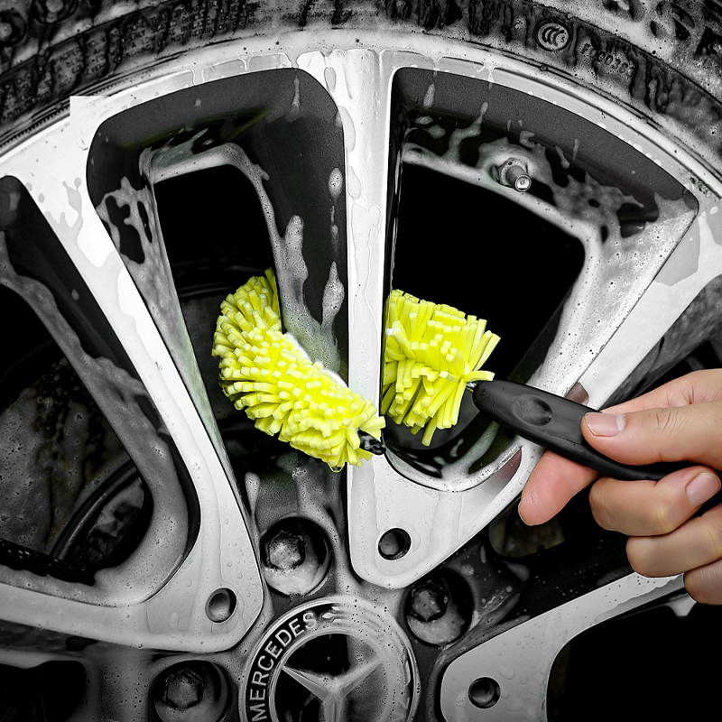 玉米棒汽车轮毂清洗刷车载车用除尘软毛刷万向可弯内饰清洁刷子