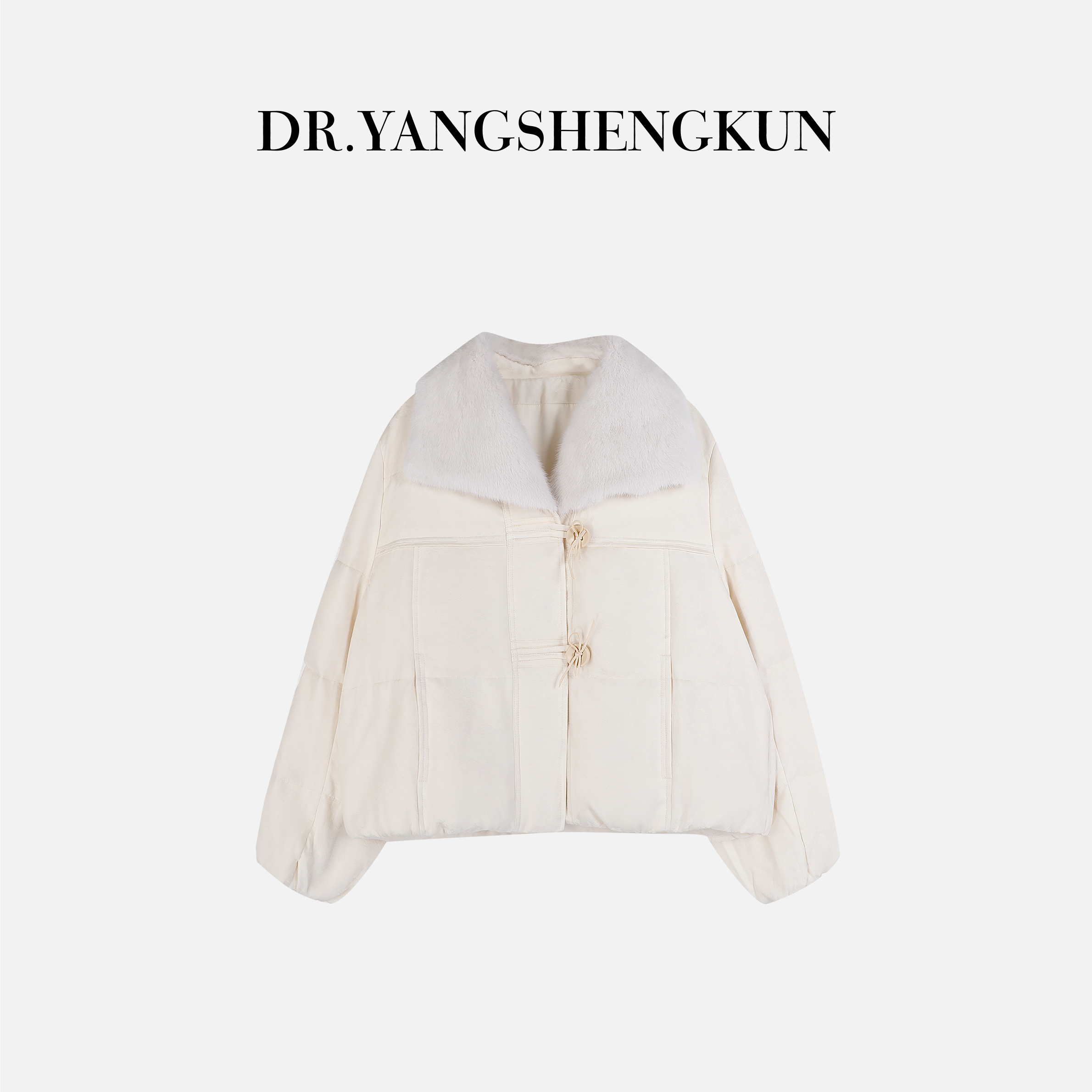 杨圣坤2025冬季新品新中式水貂毛领铜氨丝鹅绒服外套EY2511901