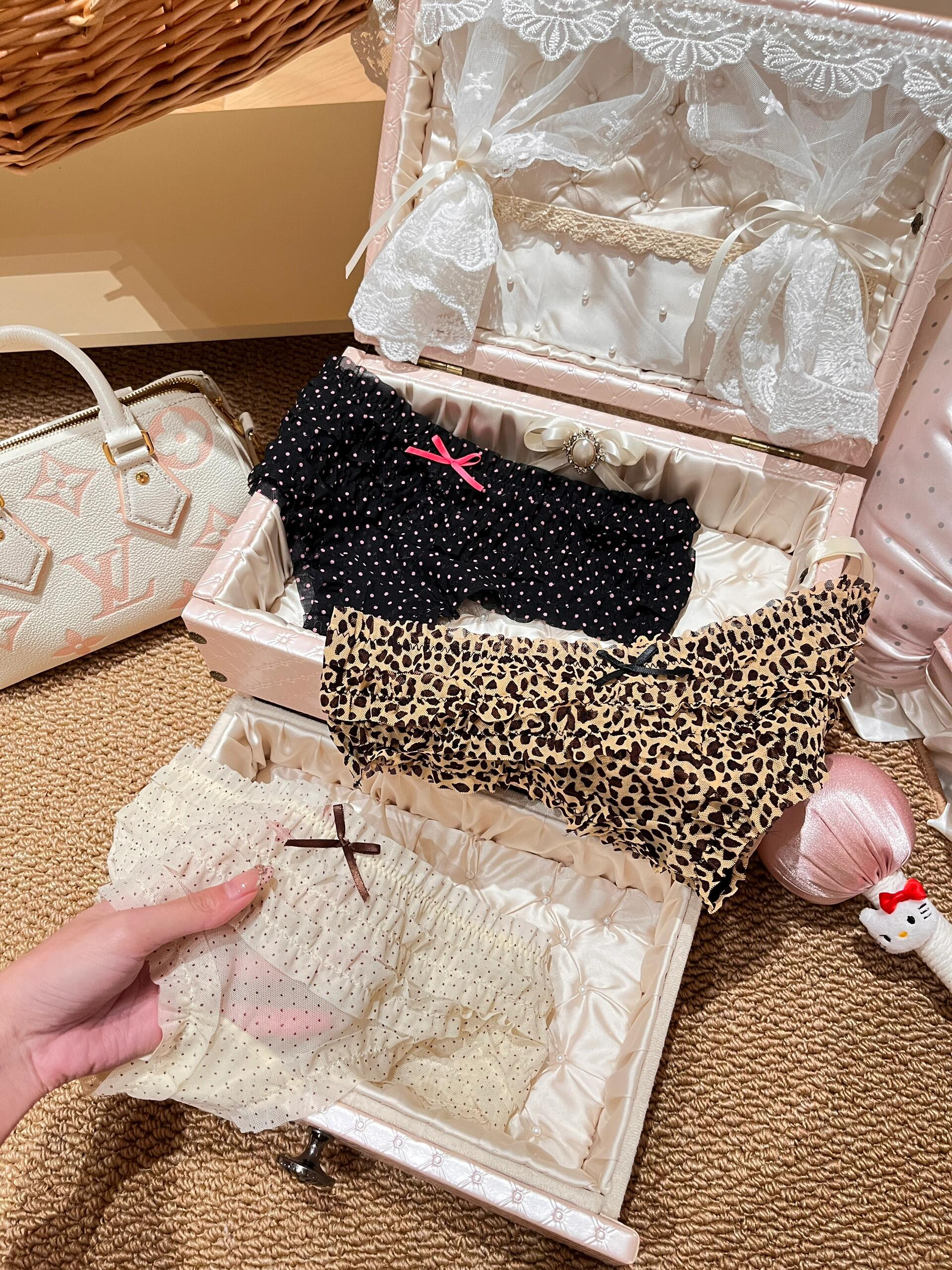 甜美网纱薄款内裤可爱小蝴蝶结女士三角裤女士新款