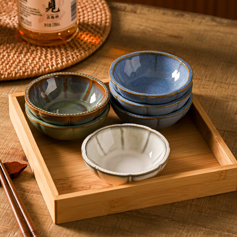 川岛屋日式窑变蘸料碟家用陶瓷调料酱料碟醋碟味碟小菜碟小吃碟子