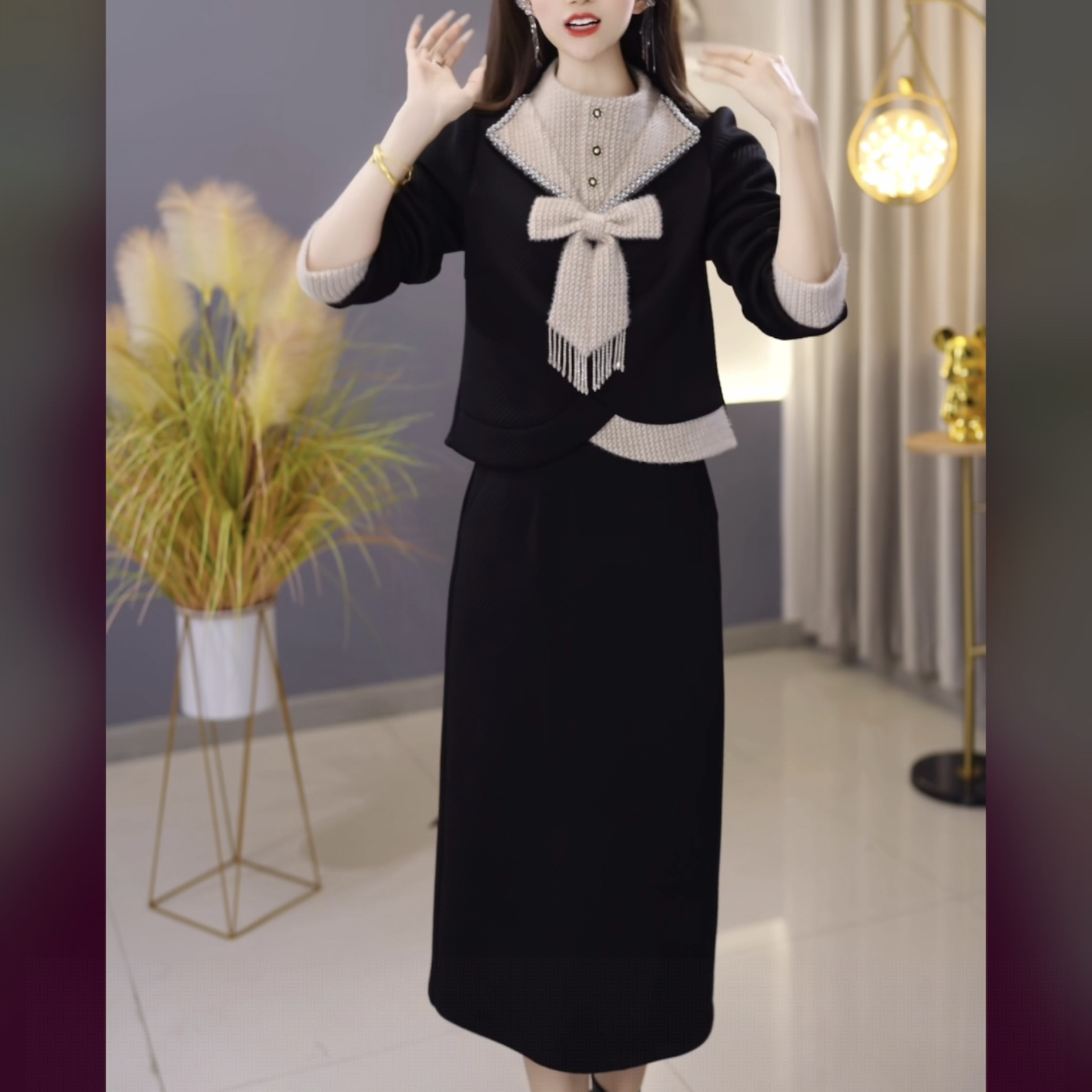 【上衣+半身裙】C1321上衣配半身裙两件套优雅时尚减龄收腰显瘦洋气