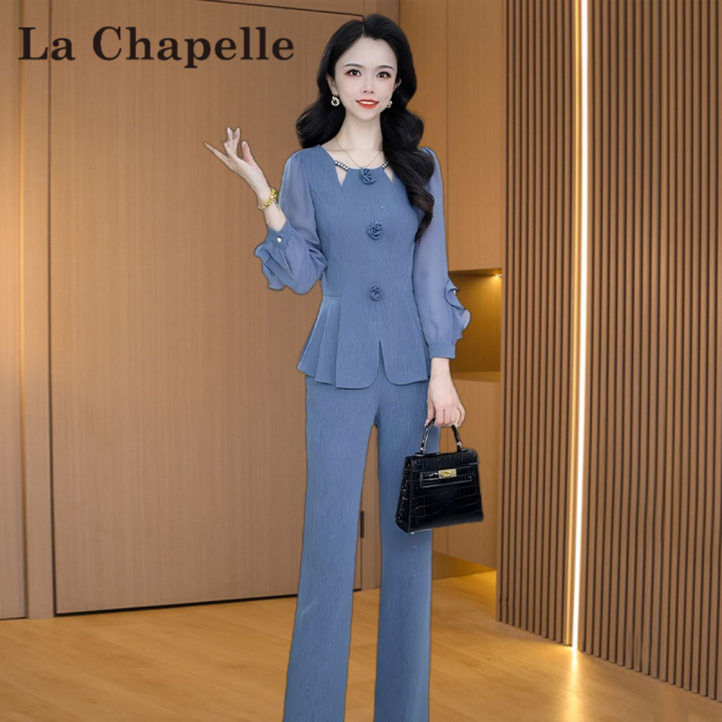 【拉夏】品牌职业显瘦时尚套装女士2025早秋新款洋气轻奢爆款两件套