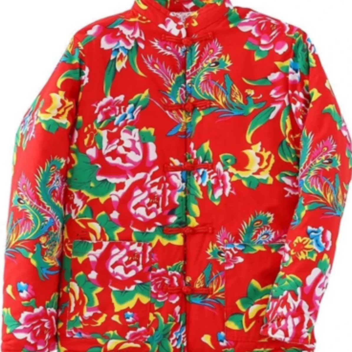 盘扣款东北花碎花复古中式棉（二棉）女棉衣冬季保暖国风棉袄