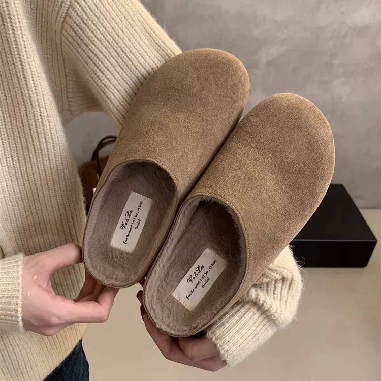 极简风~韩版软底勃肯鞋女2025秋冬新款百搭凉拖复古一脚蹬半拖鞋