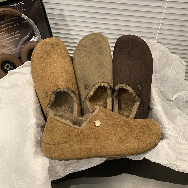 全包两穿小土豆懒人勃肯鞋女2025新款冬季加绒棉鞋阔腿裤必备鞋