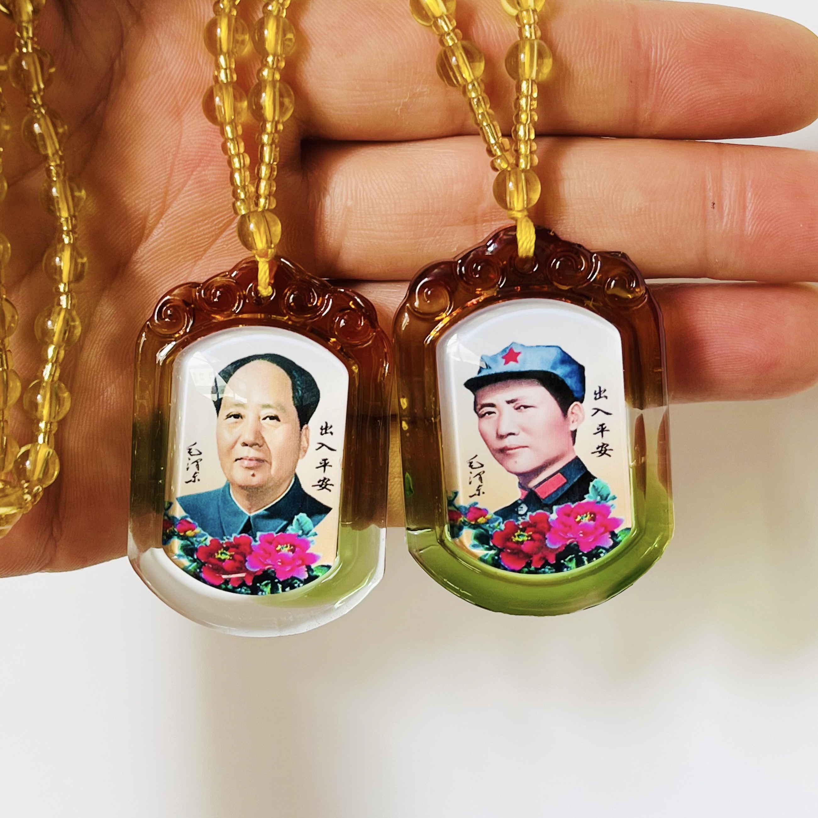 毛爷爷吊坠项链挂饰挂件复古汽车挂件毛衣链民族风红色收藏文化