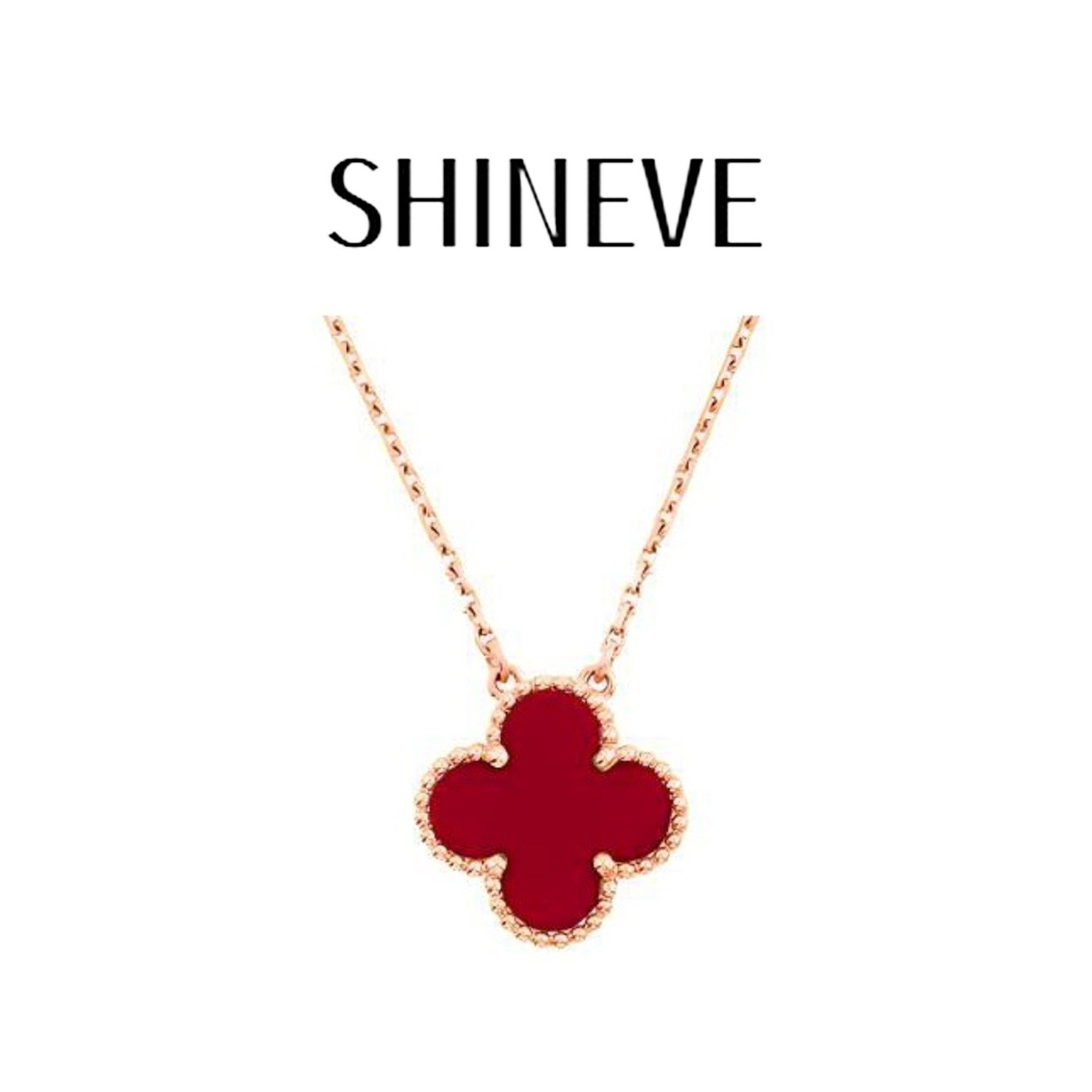 铜合金项链 顺丰包邮镀K金 红色经典时尚项链四叶草镀K金红色五花