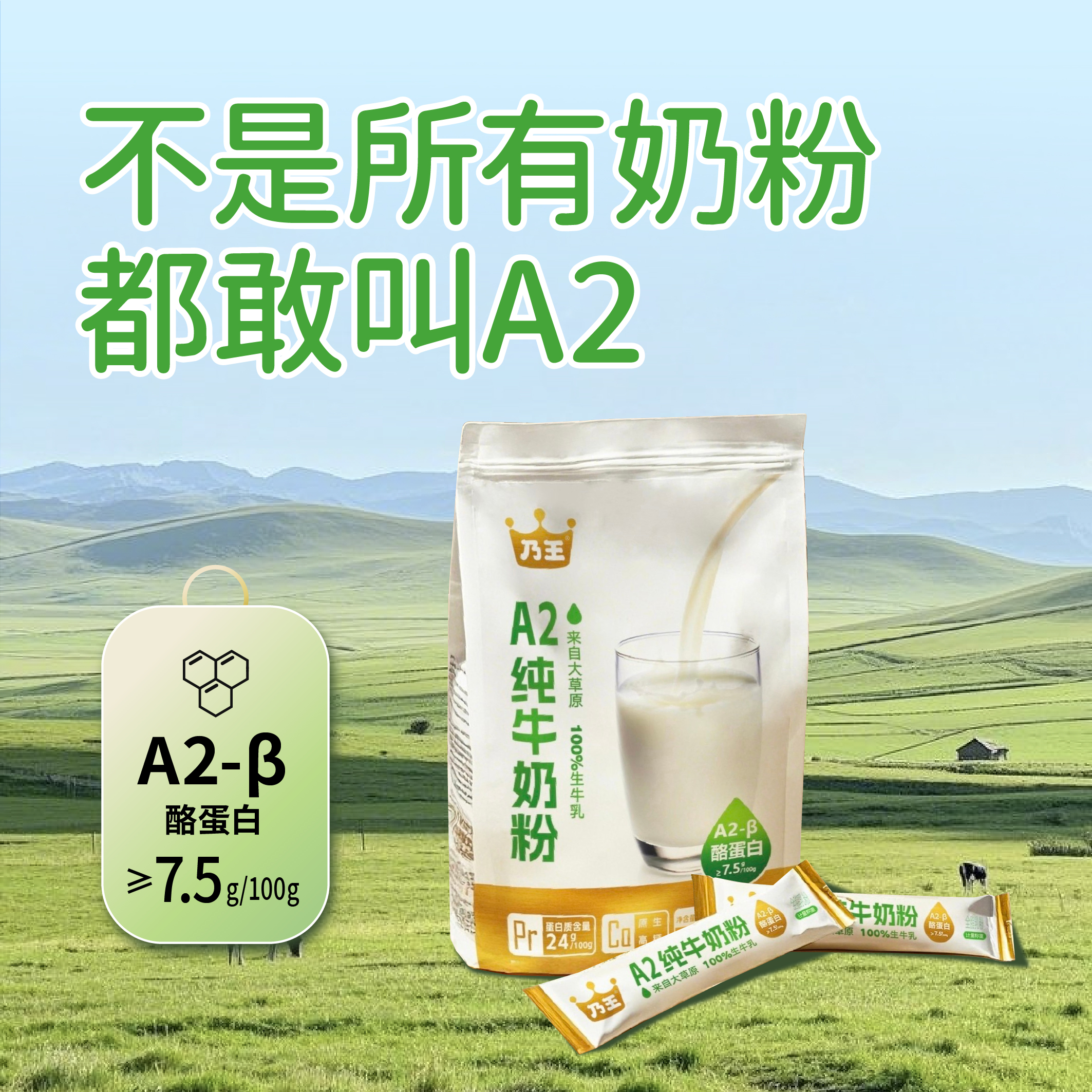 乃王A2β-酪蛋白纯牛奶粉中老年全家营养高钙高蛋白早餐生牛乳