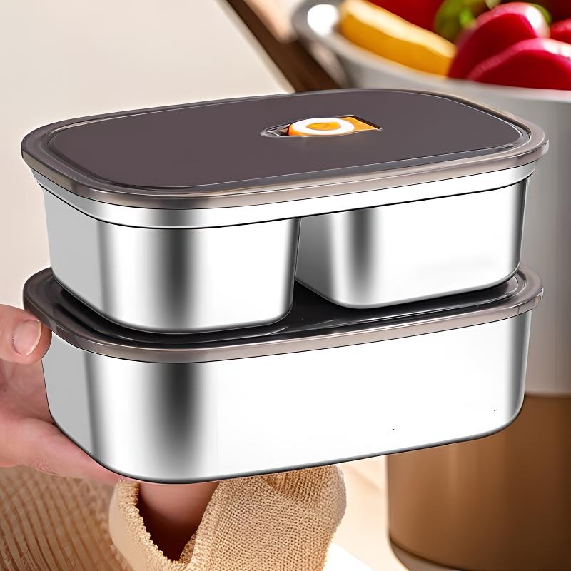 拍一发二【单格+双格】不锈钢保温饭盒上班族加热带饭分格便当餐盒