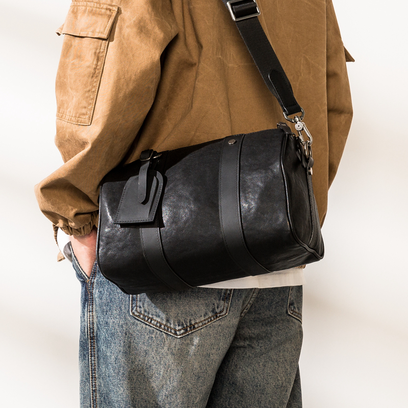 真皮男士旅行包头层植糅牛皮韩版单肩斜挎包百搭休闲潮流运动背包