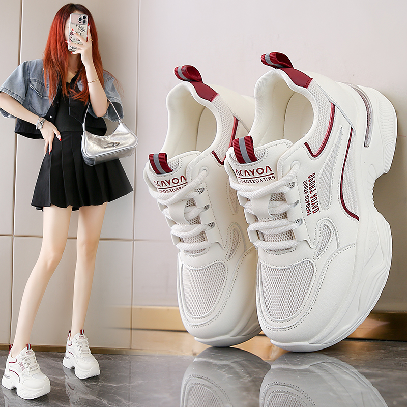 内增高老爹鞋女小个子女鞋春秋新款小白鞋厚底百搭鞋运动鞋子女