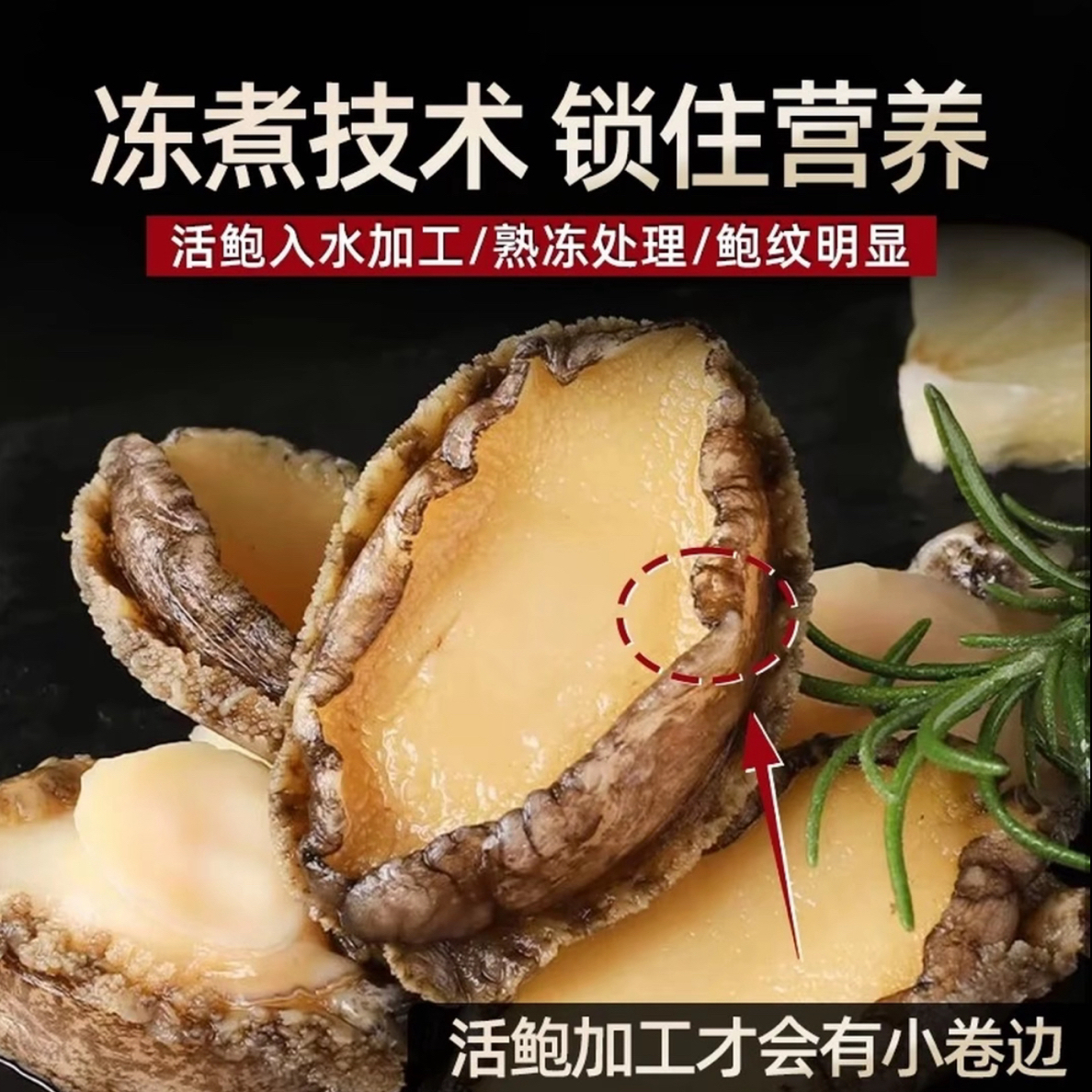 【冷链包邮】去壳去内脏鲍鱼肉大号5-6厘米买10只+10只 买20只+20只