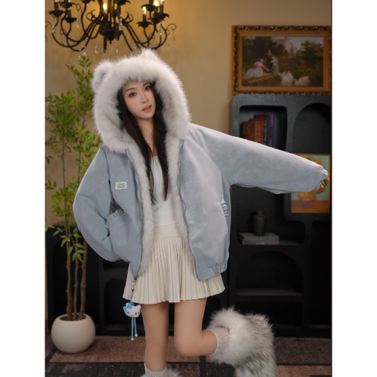 【专柜品质】女童双面小香风皮衣2025新款4-15岁中大童一体毛毛外套