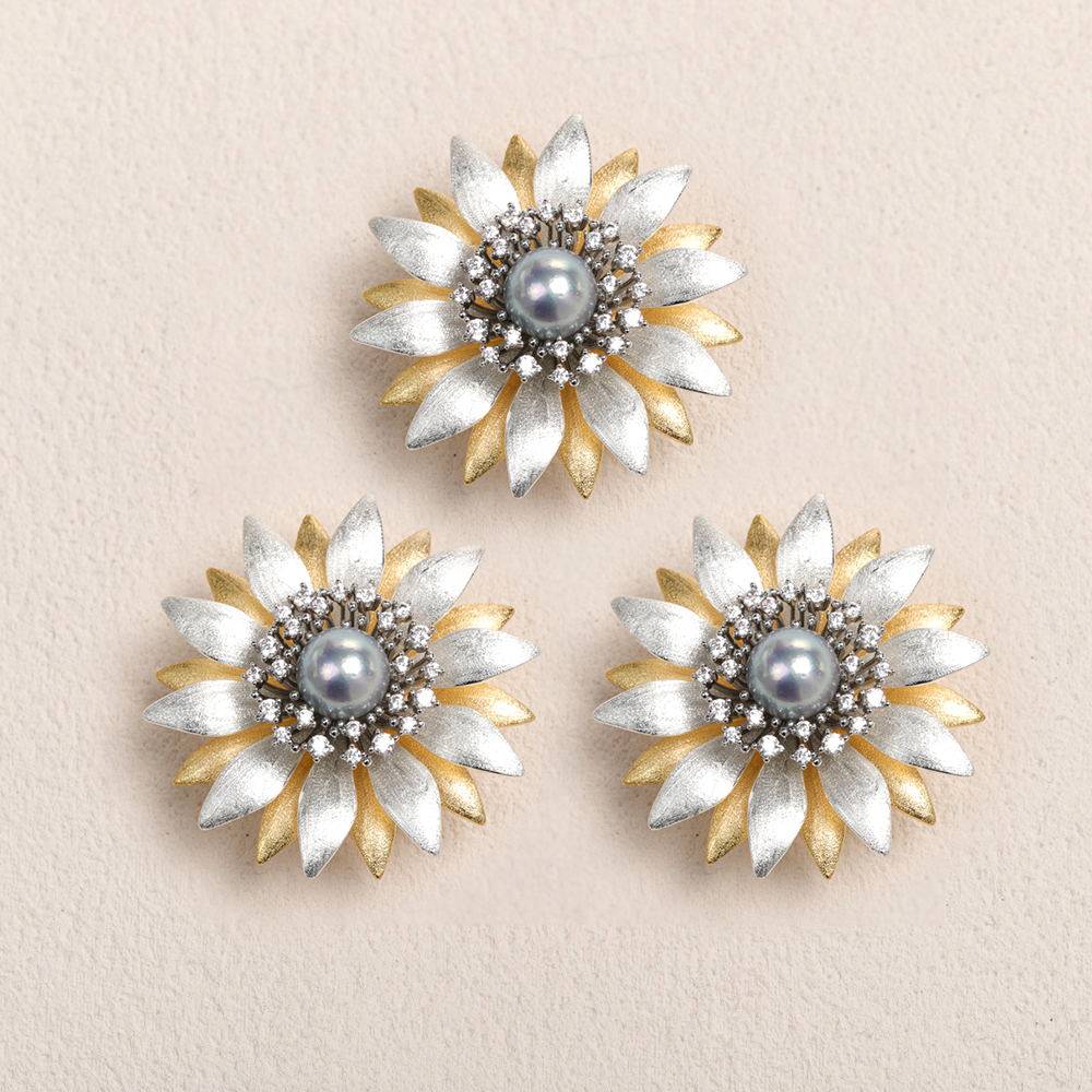 【叭哒不惑】8-9mmakoya海水珍珠胸针 整体36-37mm 多样性发一