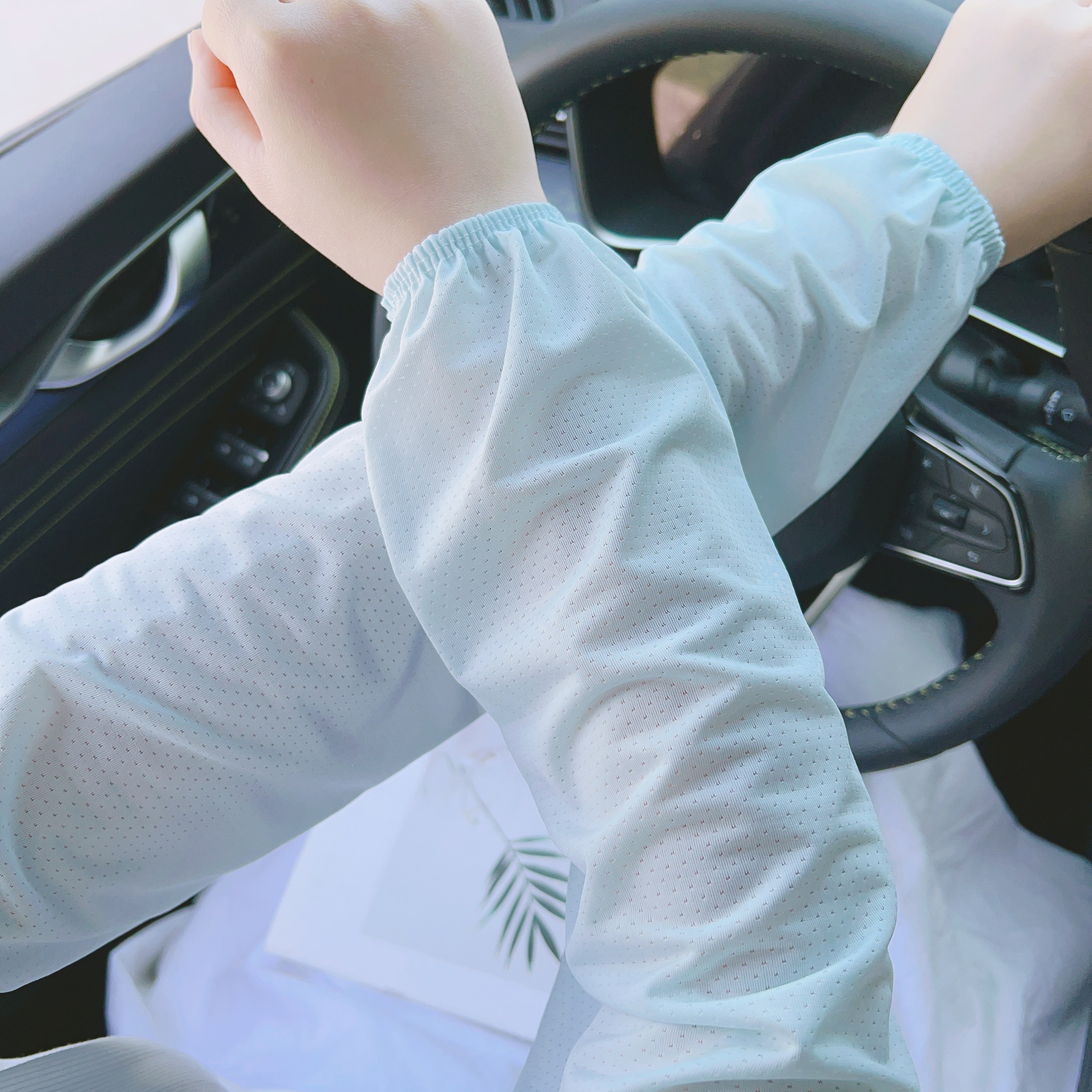 宽松网眼透气冰袖直筒袖套夏季薄款护手臂长袖子户外防蚊干活套袖