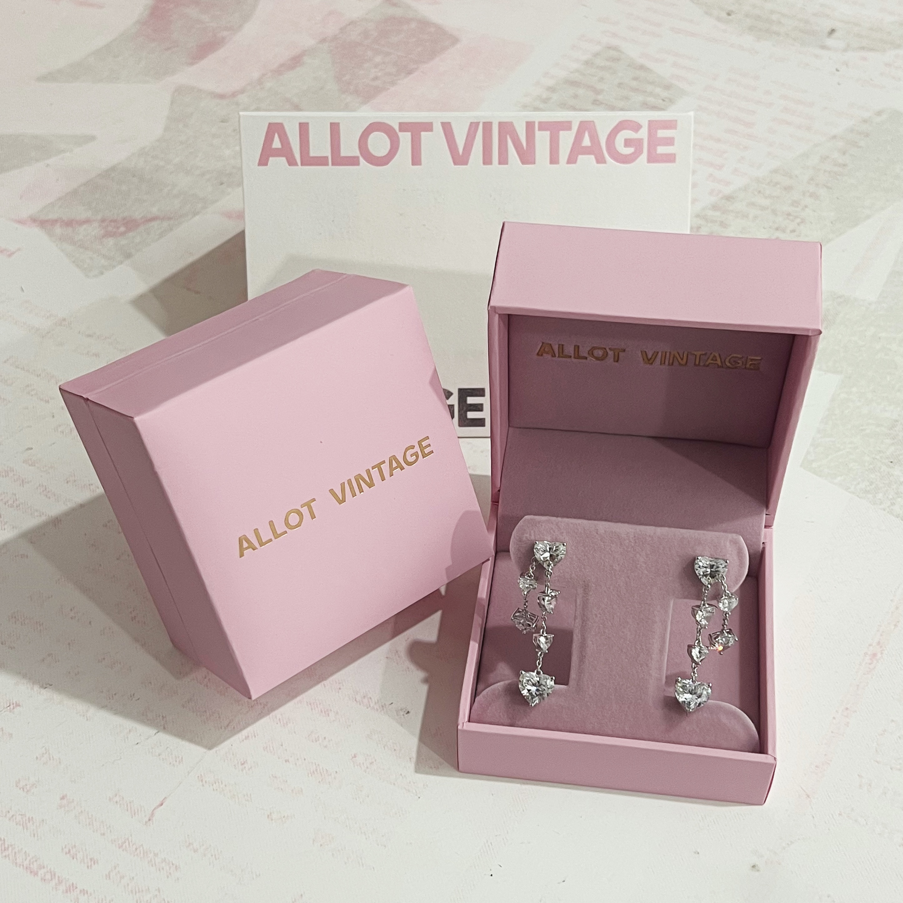 925银合成锆石耳饰 七夕新品 六心战环 多颗爱心流苏长耳环