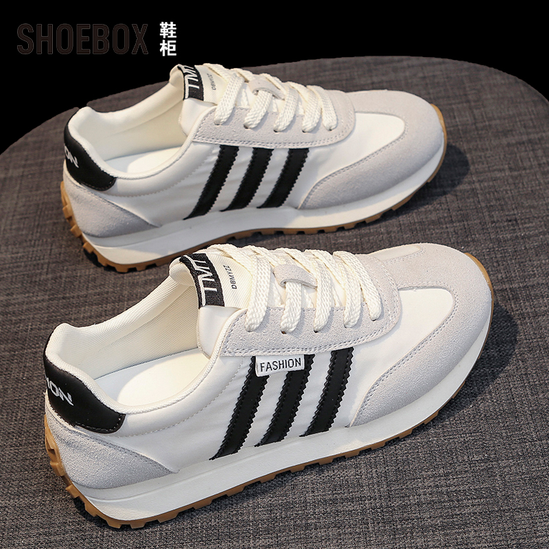 SHOEBOX鞋柜百搭厚底德训女鞋2025新款秋季阿甘学生轻便运动鞋