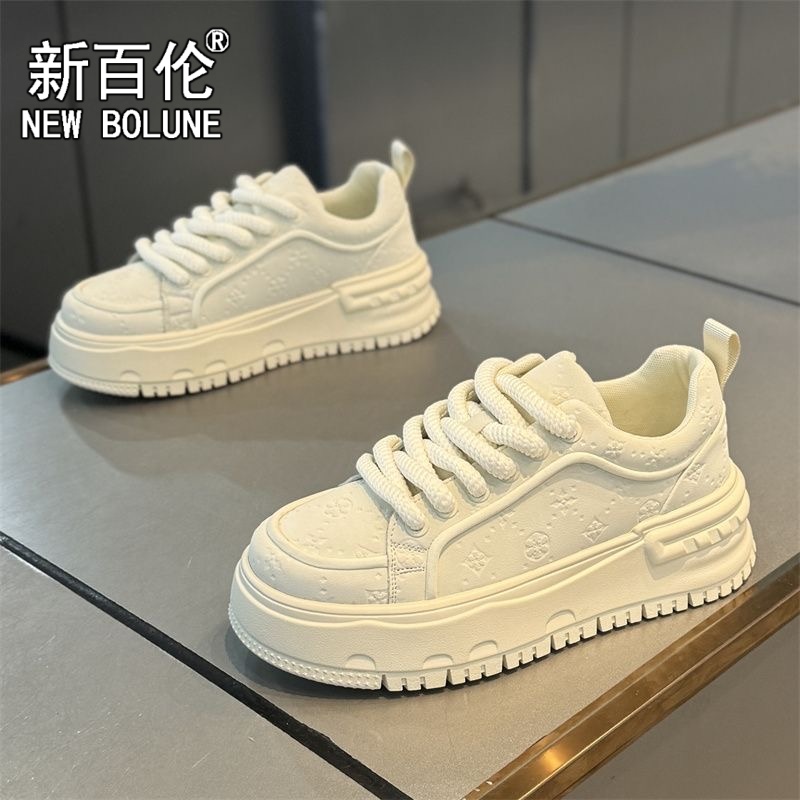 新百伦男鞋秋季透气小众原创厚底增高休闲板鞋男士潮流运动小白鞋