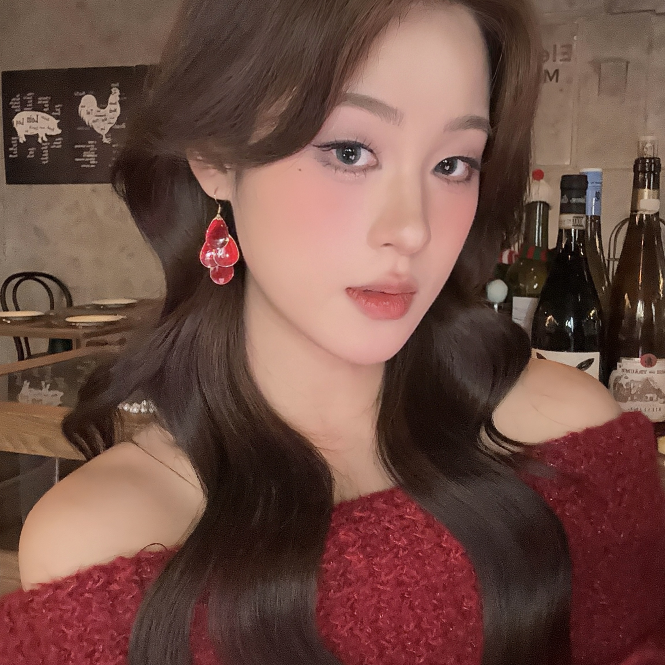 铜合金耳饰 2026年新款高级感复古滴釉气质耳环女长款流苏耳坠