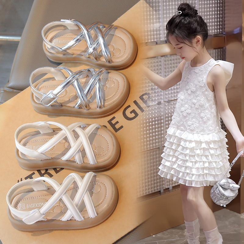 宝宝休闲公主凉2025新款夏季儿童凉鞋中大童时尚鞋厚底软底沙滩鞋