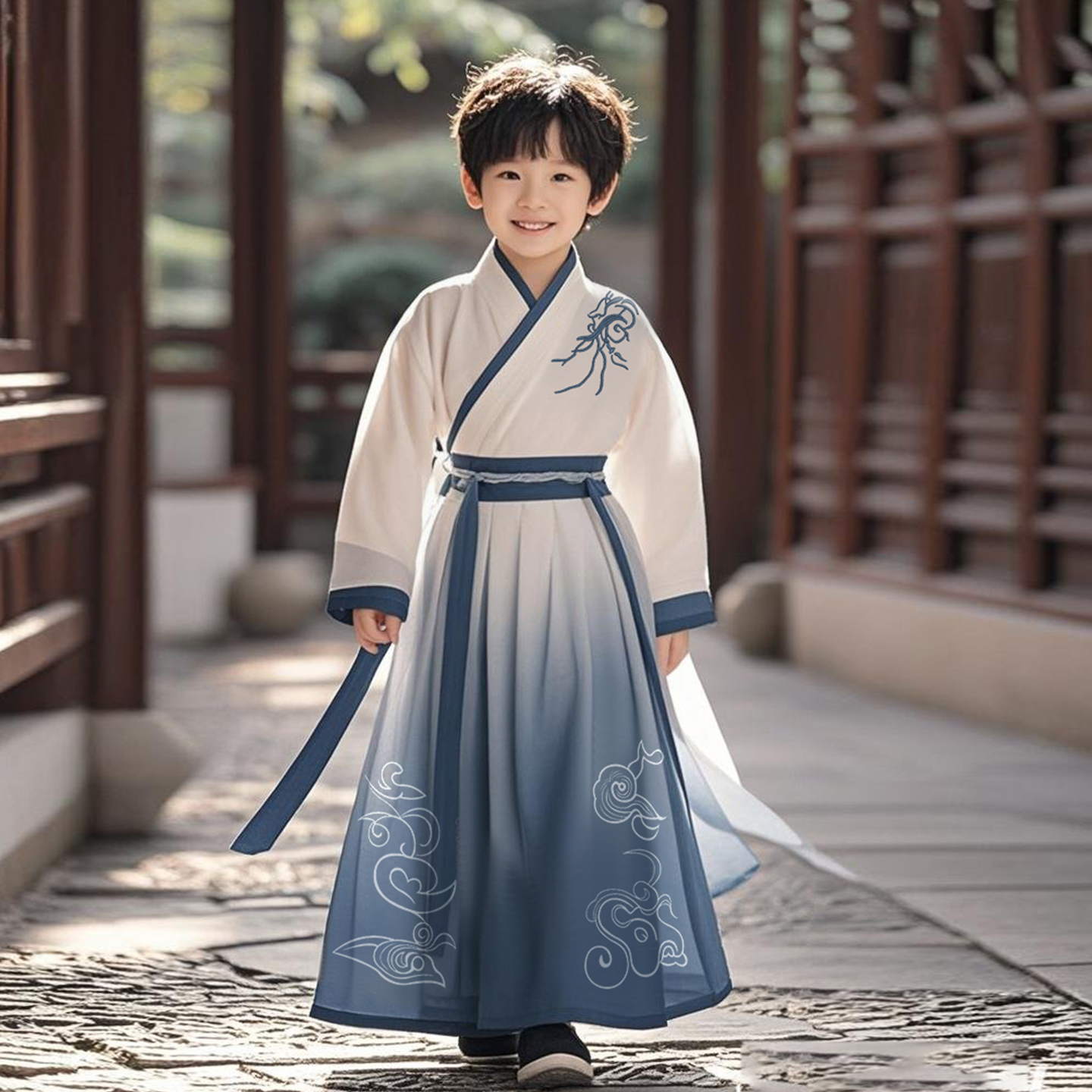 汉服男童古风唐装儿童新中式国风古装男孩长袖秋款小少爷日常可穿