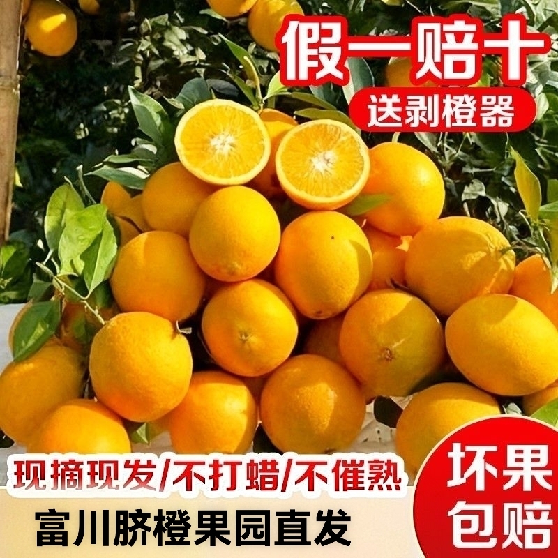 新鲜脐橙产地直发橙子当季新鲜水果整箱批发薄皮多汁广西富川脐橙