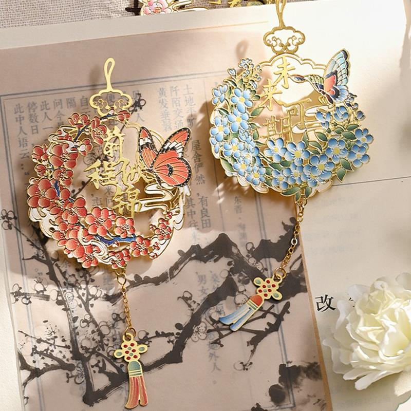 空书签蝴蝶精美故宫文创书签小学生文具励志毕业古风礼物来图定制