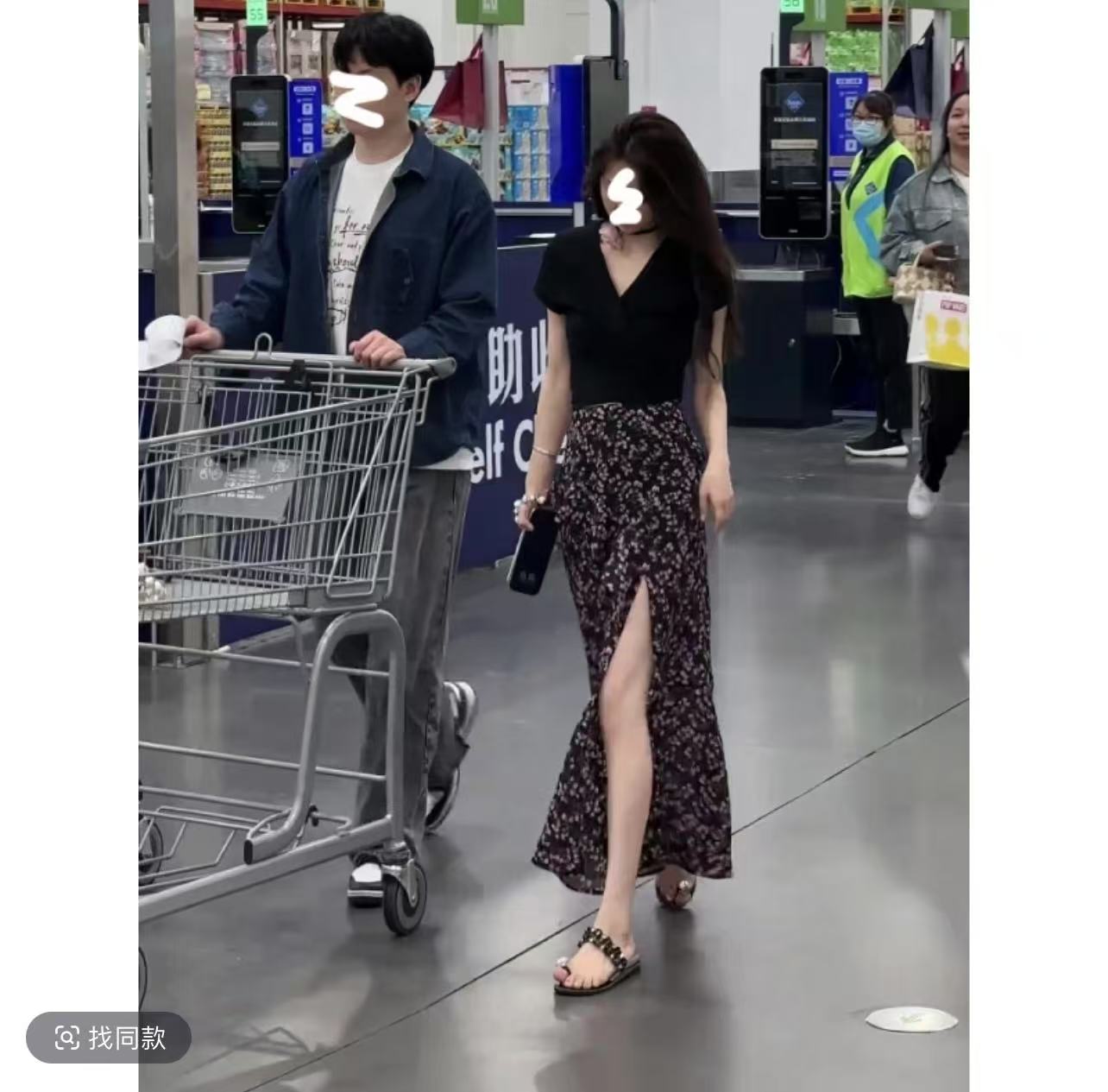 【小个子定制】2025夏季小个子气质套装碎花半身裙+收腰上衣#1221