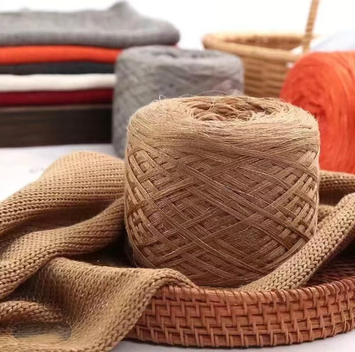 丝光羊毛混纺线8股中粗线花式线外贸直供柔软亲肤宝宝线秋冬必备