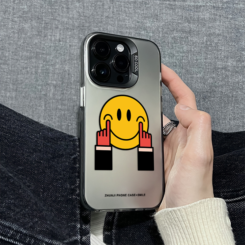 强颜微笑适用iphone16/15手机壳14/13苹果12promax创意11保护套xs