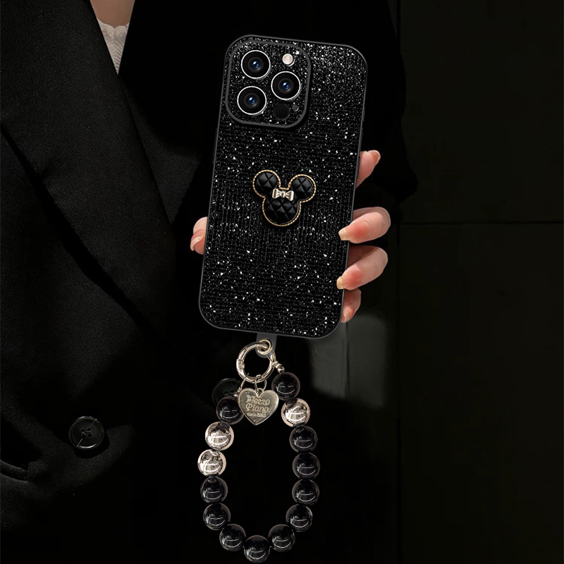 米奇适用苹果vivo华为oppo小米iPhone16闪钻亮片手机壳