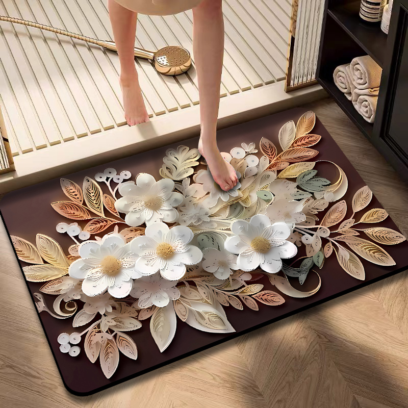 国风琥珀50*80*cm/地垫立体家用浴室防滑垫卫生间吸水脚垫卫浴