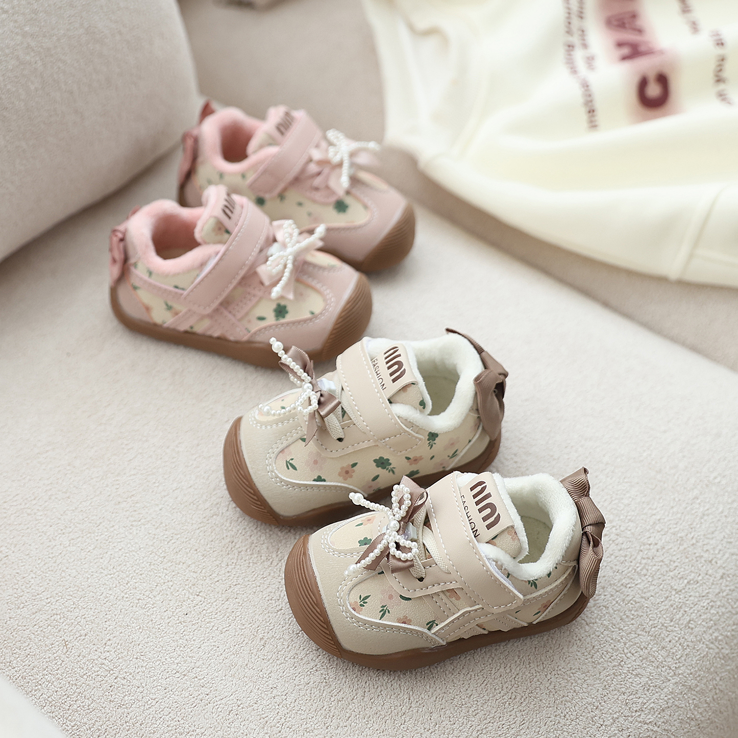 16-26码女宝宝棉鞋冬季新款复古休闲鞋软底保暖学步鞋防滑二棉鞋