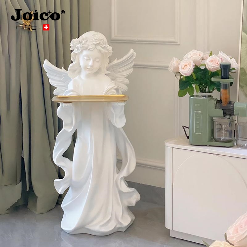 joico瑞士复古小天使新房入户玄关客厅摆件软托盘雕塑装饰品离谱