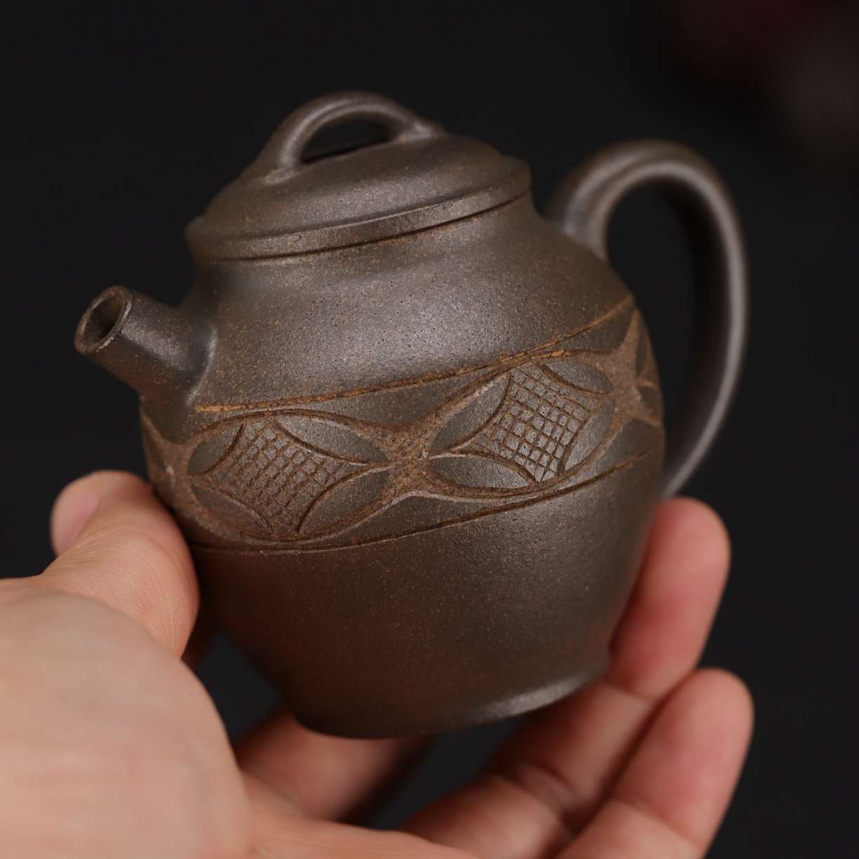 文罐 | 小精品   紫砂壶原矿段泥还原烧    容量110cc