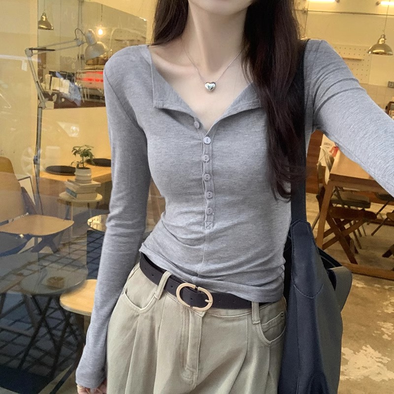 独特修身内搭打底衫女秋冬2025新款设计感小众洋气长袖t恤上衣潮