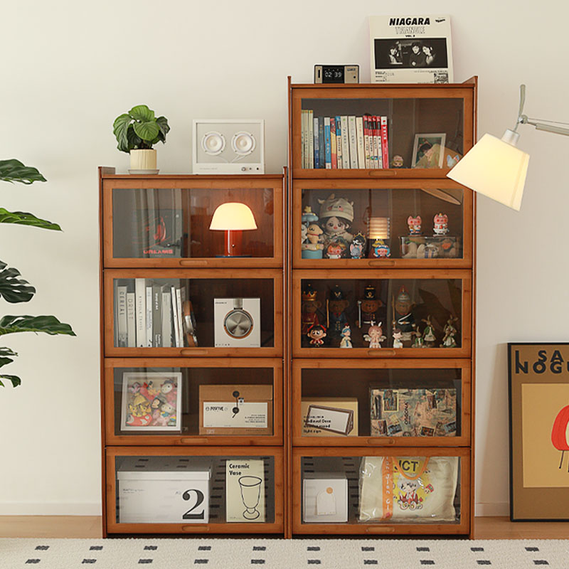 竹为隐收纳柜家用落地储物柜手办展示陈列柜厨房卧室置物架书柜