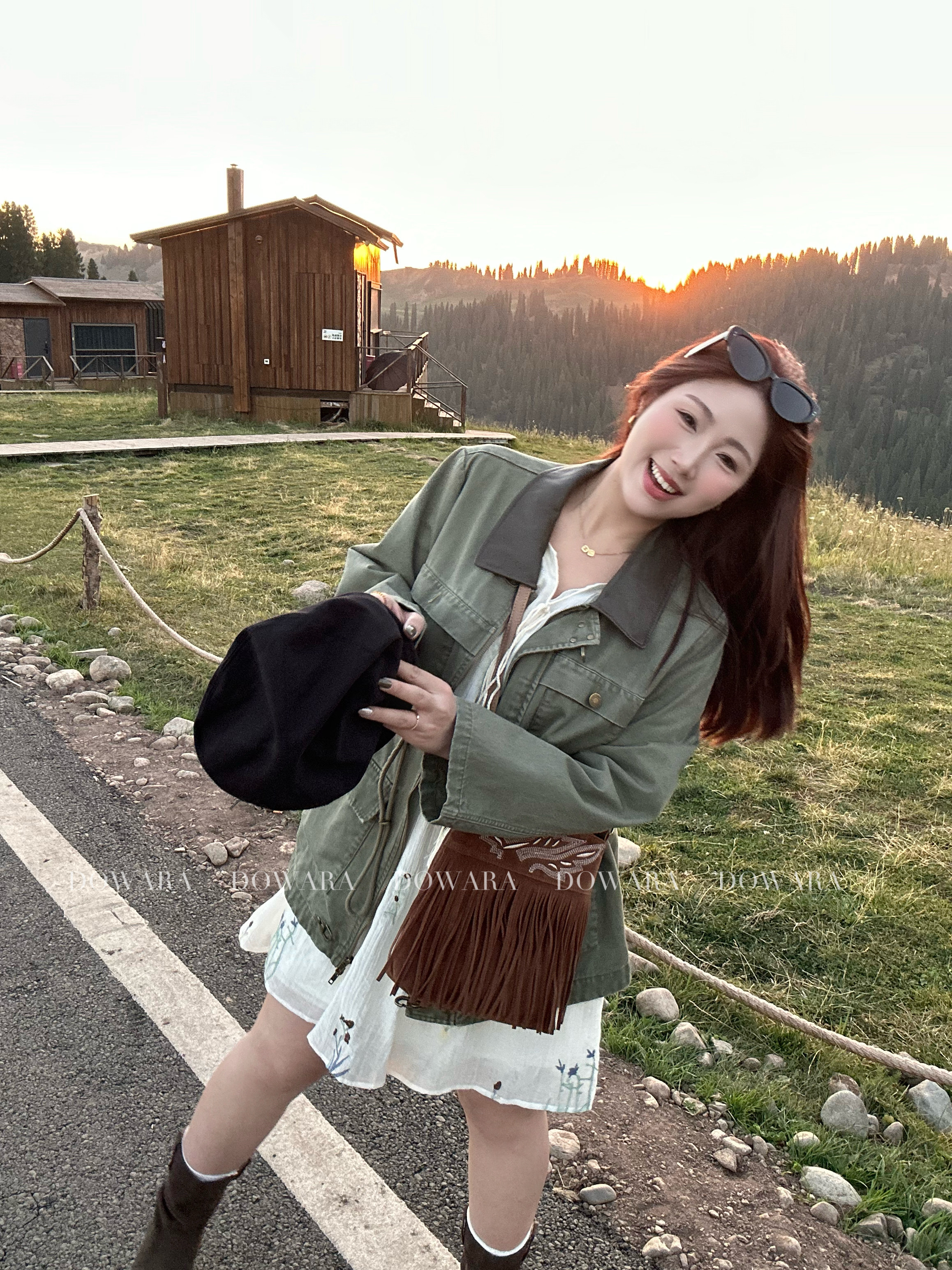 现货9907X大婉酱肉肉微胖定制【绿皮书】翻领真口袋设计休闲外套