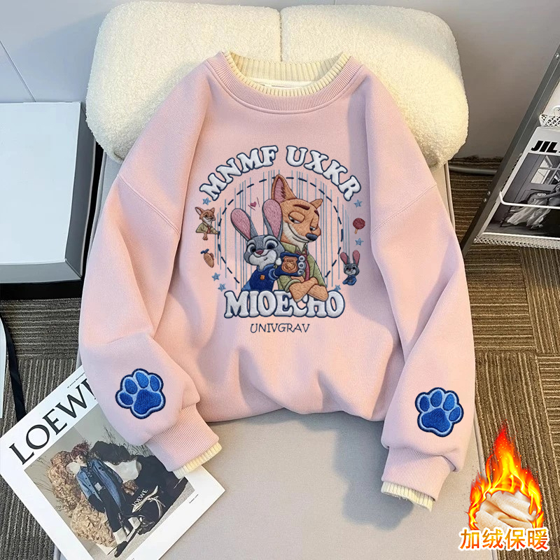 女童圆领卫衣2025新款儿童休闲印花上衣女孩秋季洋气百搭长袖衣服